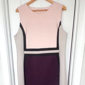 Multicolor Geometric Office Dress Plus